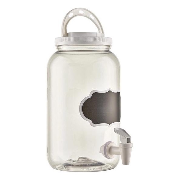 Suqueira Plastica 3.6L Com Torneira Branca e Adesivo Lousa Bandeirante