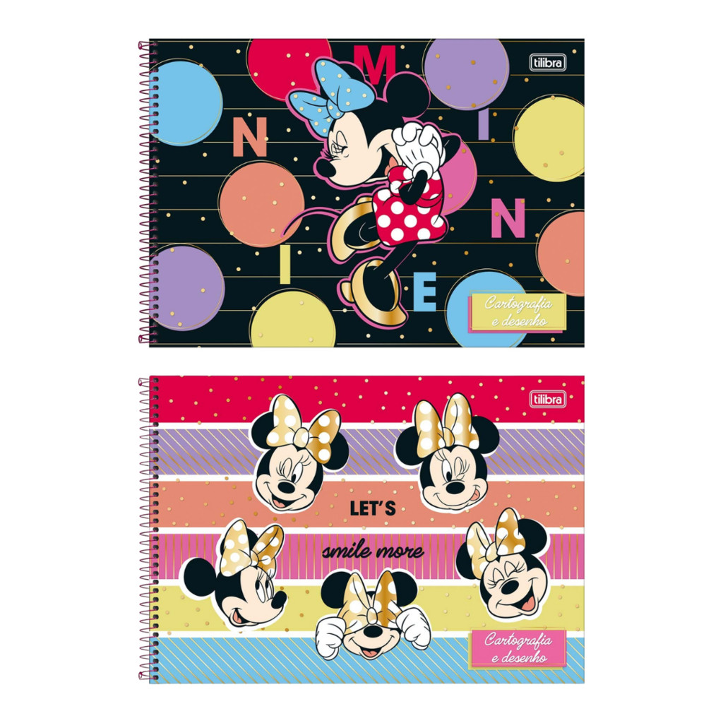 Caderno Espiral Cartografia e Desenho Minnie - Tilibra