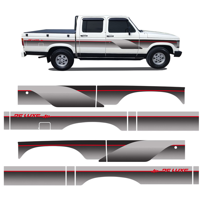 Kit Faixa D20 Deluxe 1993 1994 Adesivos Prata Cabine Dupla - Spare Parts and Accessories for Vehicles