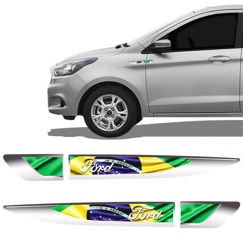 Adesivo Aplique Lateral Ford Brasil Emblema Resinado - Par em Oferta na Shopee