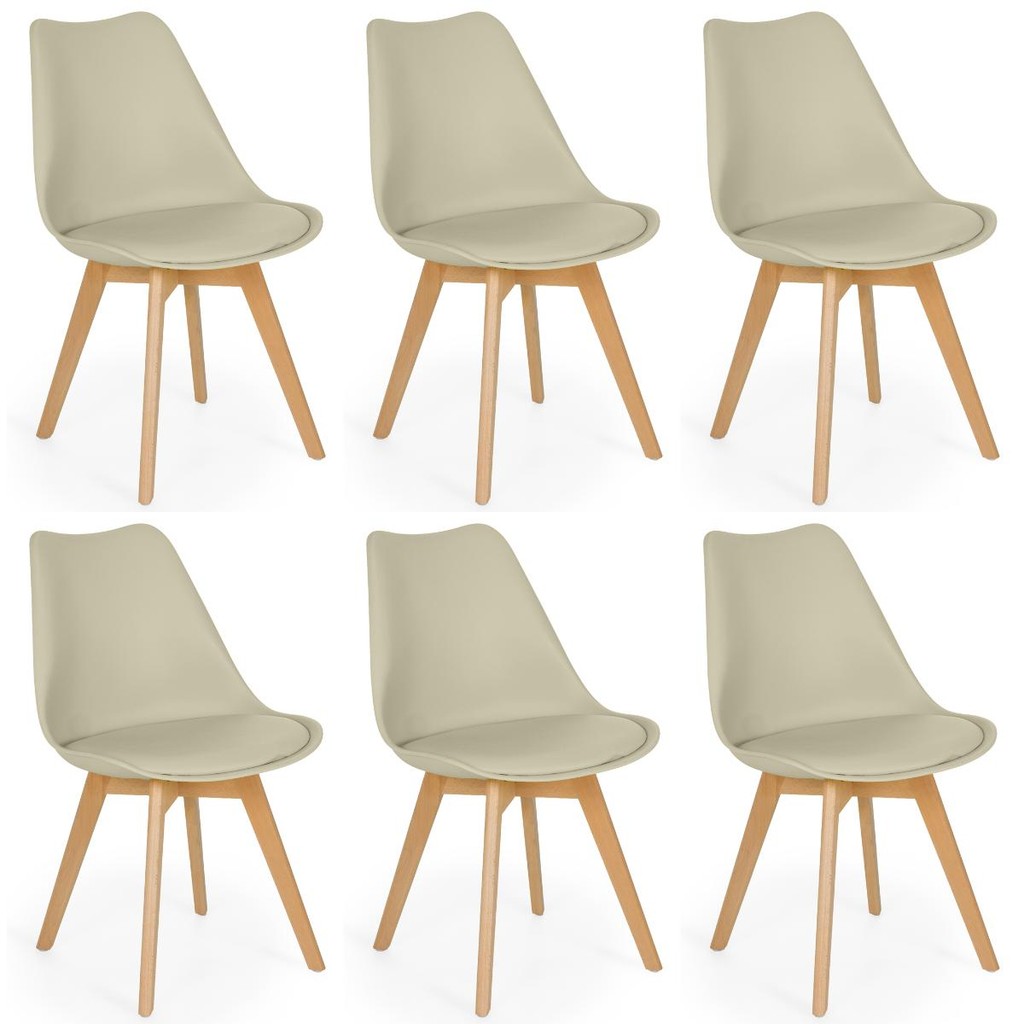 Conjunto 06 Cadeiras Eames Wood Leda Design