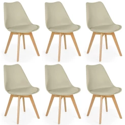Conjunto 06 Cadeiras Eames Wood Leda Design