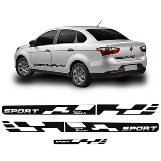 Jogo Faixa Lateral Fiat Grand Siena Sport 2012/2022 Adesivo em Oferta na Shopee