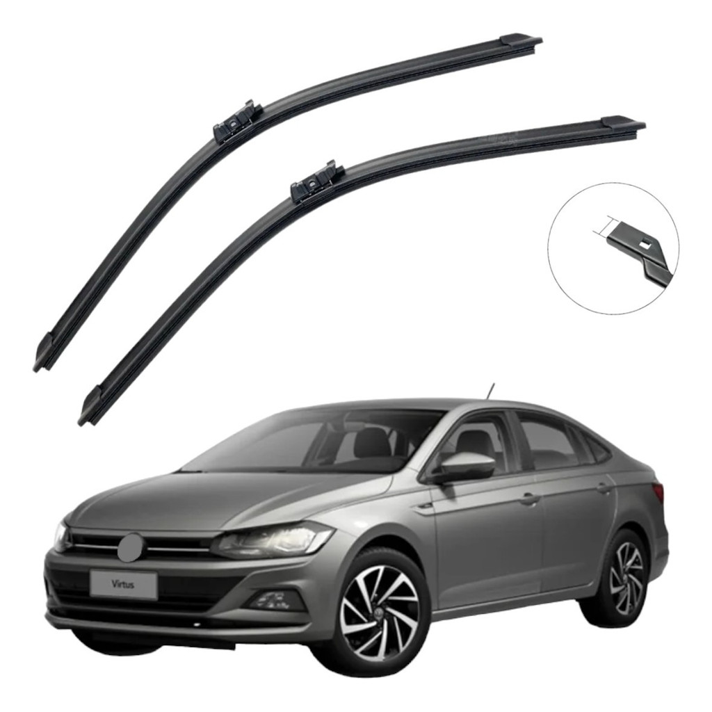 Palhetas Limpador de Para-brisa Silicone Volkswagen Virtus 2018 2019 2020 2021 2022 2023 2024 2025 em Oferta na Shopee