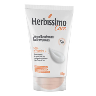 Creme Desodorante Herbíssimo Care Coco & Vitamina C 72h com 55g em Oferta na Shopee