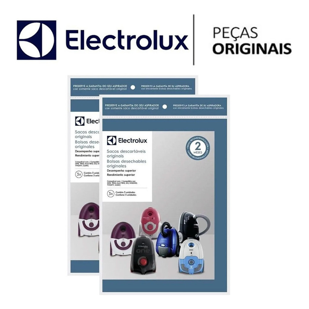 6 Saco Aspirador Pó Max Trio Go One Sonic Twenty Electrolux