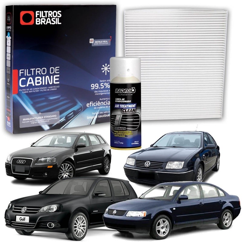 Filtro de Cabine para Ar Condicionado Golf, Bora, Passat / Audi A3 + Higienizador Limpa Ar Tipo Granada em Oferta na Shopee