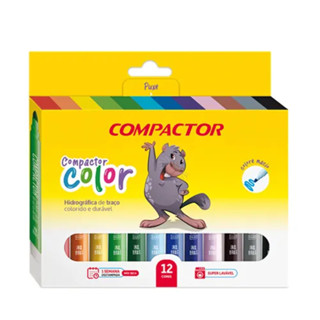 Pincel Atômico 12 Cores Gigante Compactor Color com Escrita Suave e Cores Vivas para Uso Criativo em Oferta na Shopee