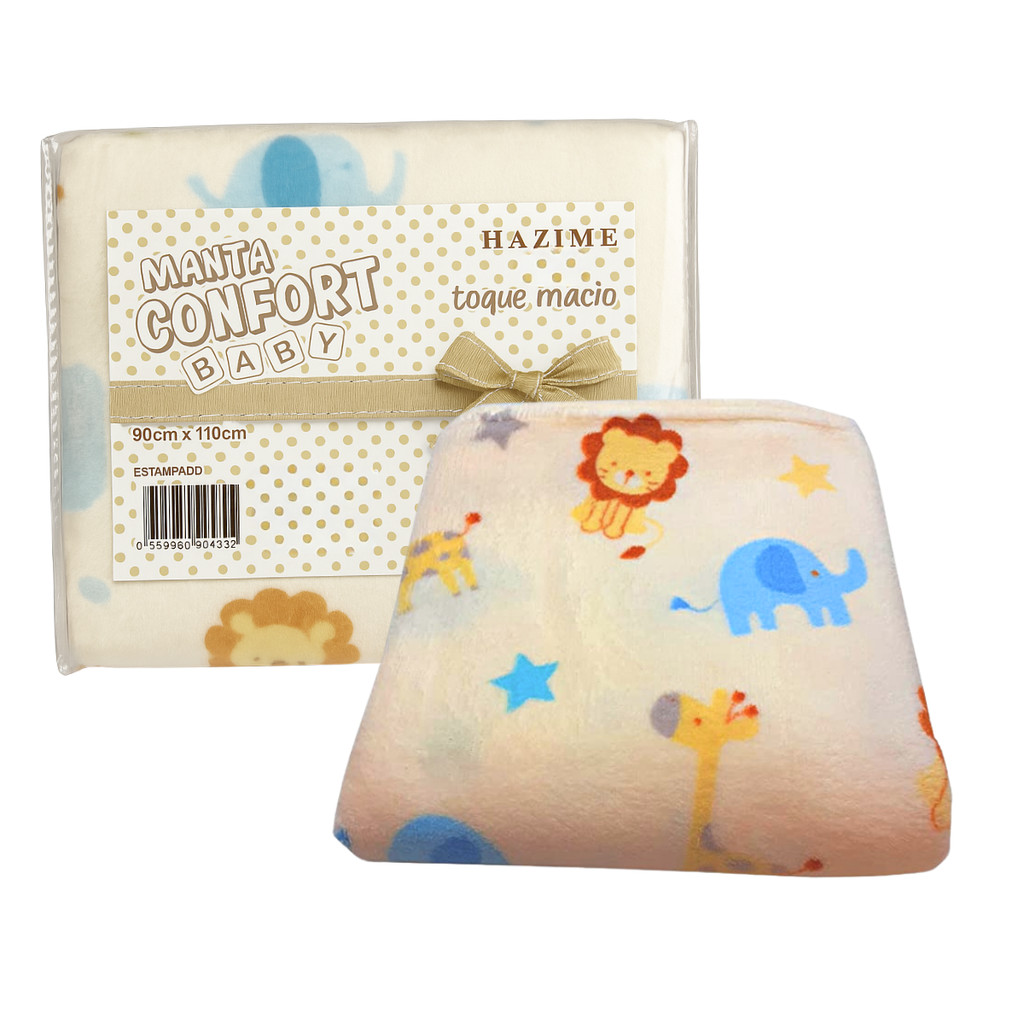 Manta Infantil Bebê 90x110cm – Microfibra Macia e Leve com Estampas para Meninos e Meninas