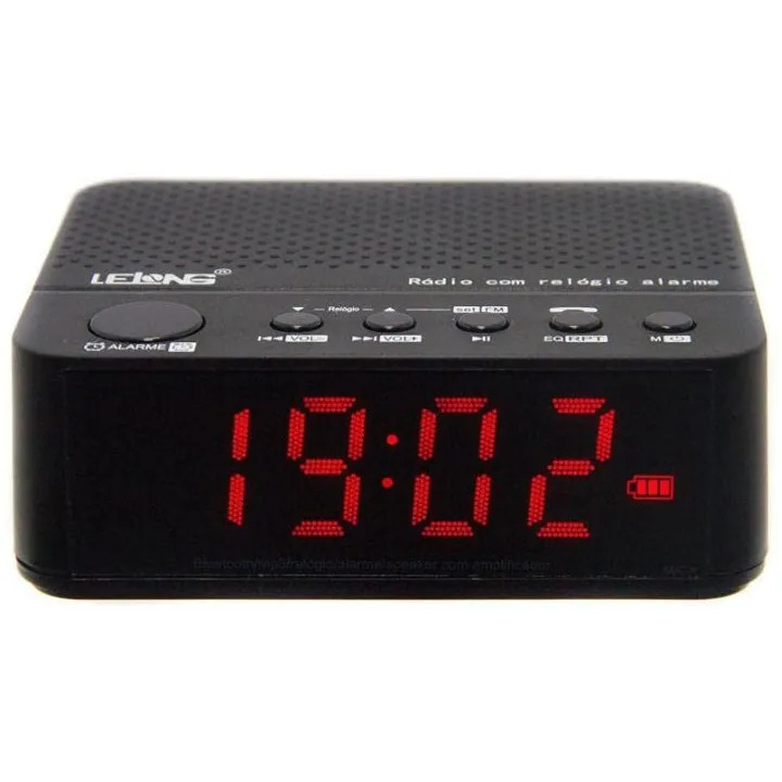Rádio Relógio Alarme Despertador Digital Fm Bluetooth Lelong LE-674 em Oferta na Shopee