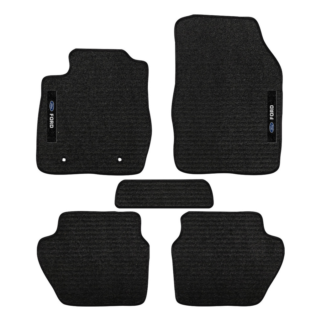 Kit de tapetes 5 peças específico New Fiesta 2010 11 12 2013 Carpete Res-Preto