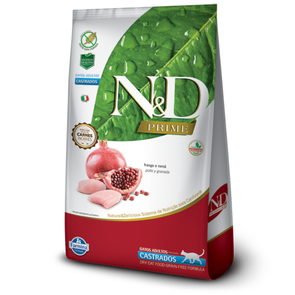 Ração N&D Prime Para Gatos Adultos Castrados Sabor Frango e Romã 400g em Oferta na Shopee