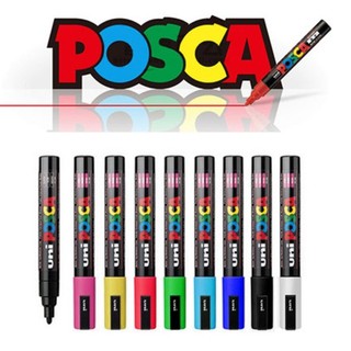 Conjunto De Marcadores Coloridos Uni Posca 5M , À Prova D'água E Em Camadas Após A Secage…