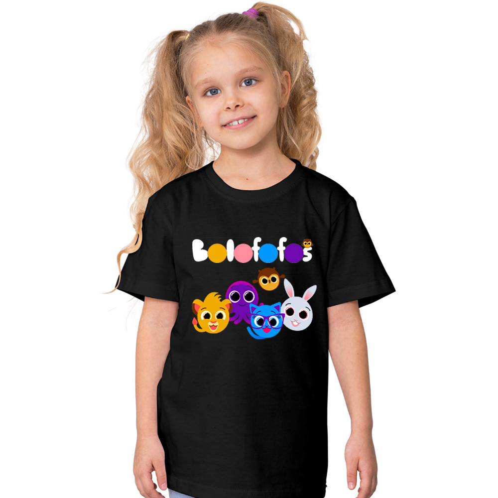 Camiseta Infantil Bolofofos Desenho Funk Pão de Queijo Camisa Criança 100% Algodão Premium