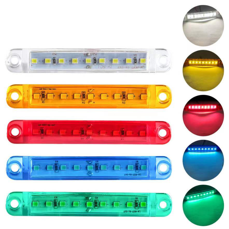 1pcs De Luz Lateral Para Carro DC 12-24V 9 LED/Caminhão/Reboque/Fita Vermelha .