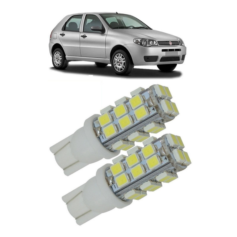 Par Lampada Pingo T10 28 LED Palio Siena Strada Farol Teto Placa 5w