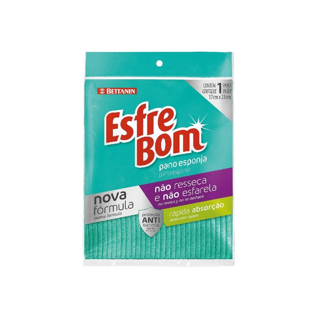 Pano Esponja Antibacteriana Vegetal EsfreBom Bettanin em Oferta na Shopee