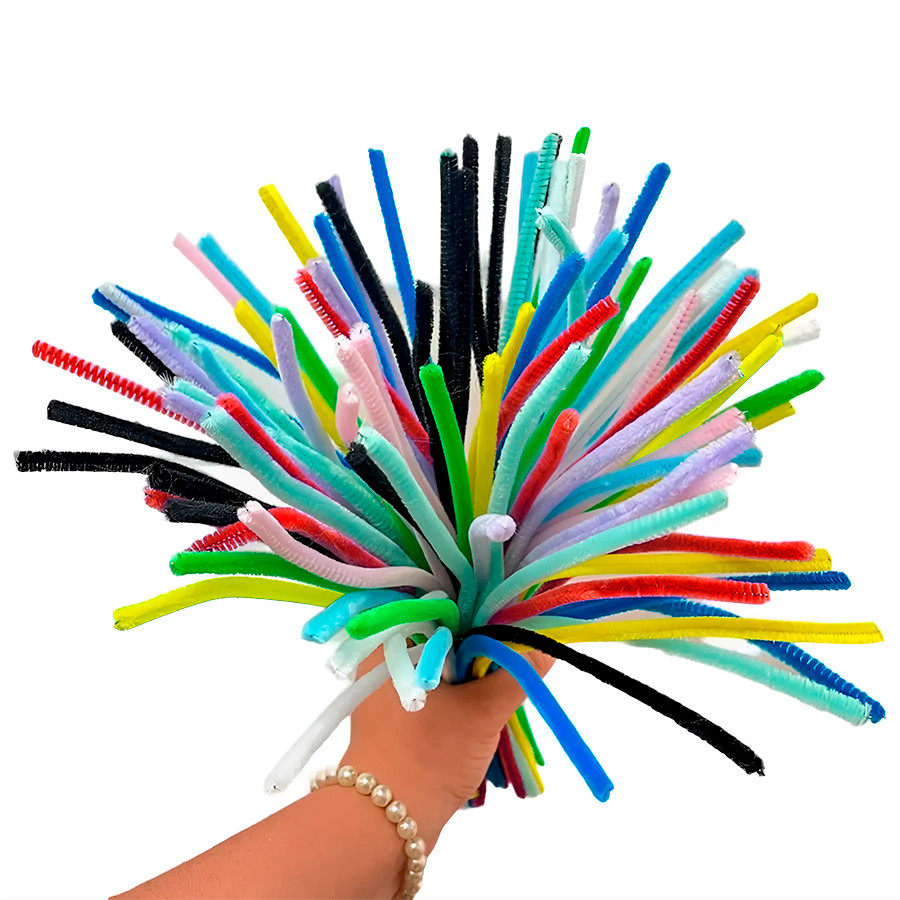 Kit 1000 Haste de Chenille 30cm | Limpador Cachimbo, Fios Flexíveis, Pelúcia para Artesanato, DIY