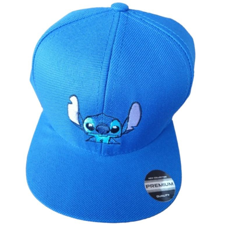 Boné Lilo & Stitch Infantil Bordado Premium Aba Reta Ajustável