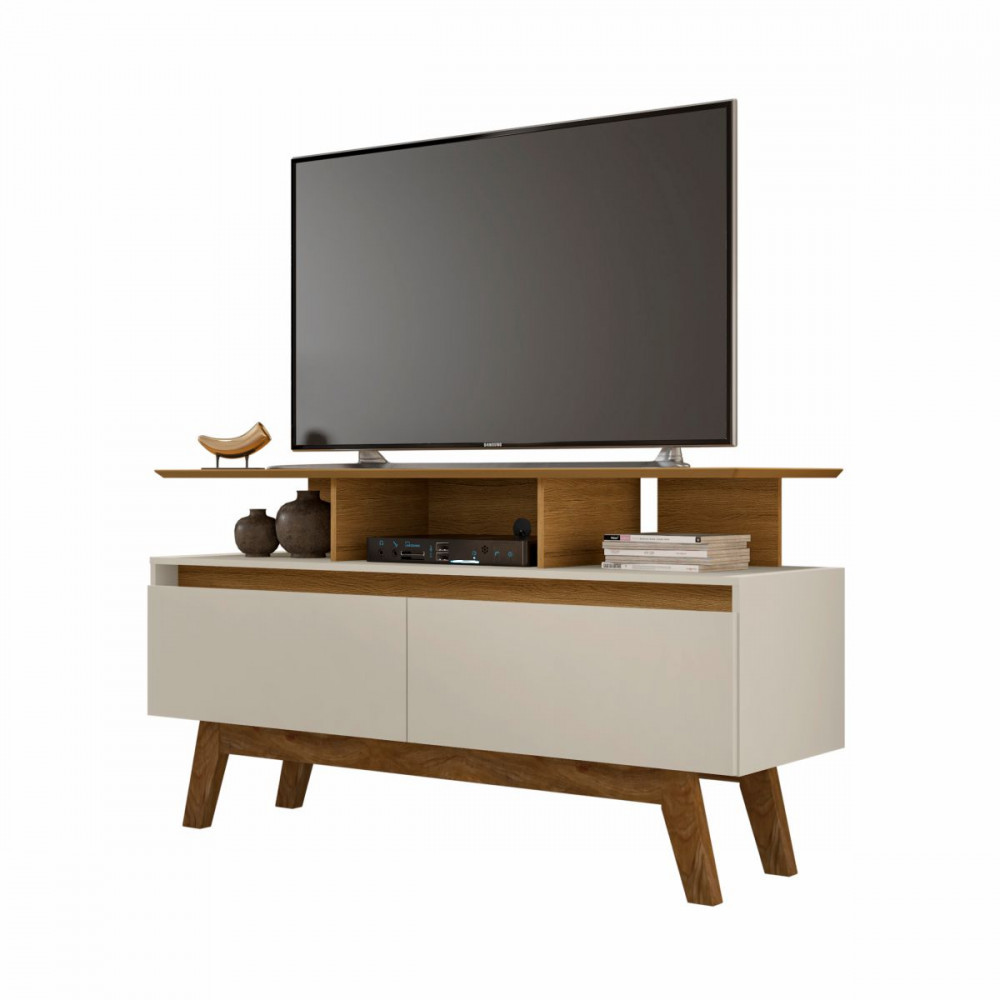 Rack Para Tv De Até 50 Polegadas Cinamomo/off White Rubi Bechara em Oferta na Shopee