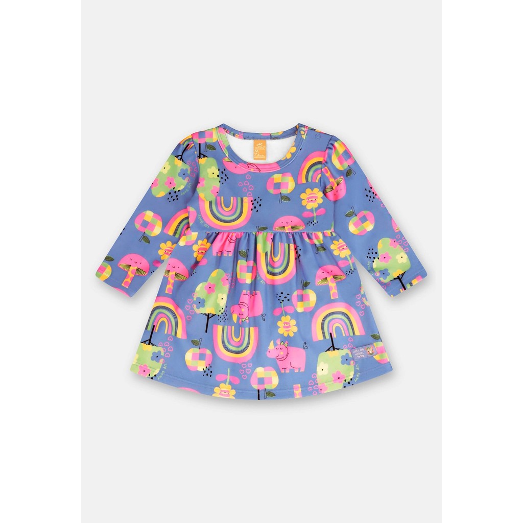 Vestido para Bebê em Malha Peluciada Up Baby em Oferta na Shopee