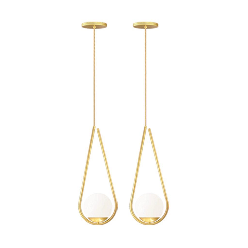 KIT 2 PENDENTE GOTA GLOBO VIDRO 15 JABUTICABA DOURADO BQ FL