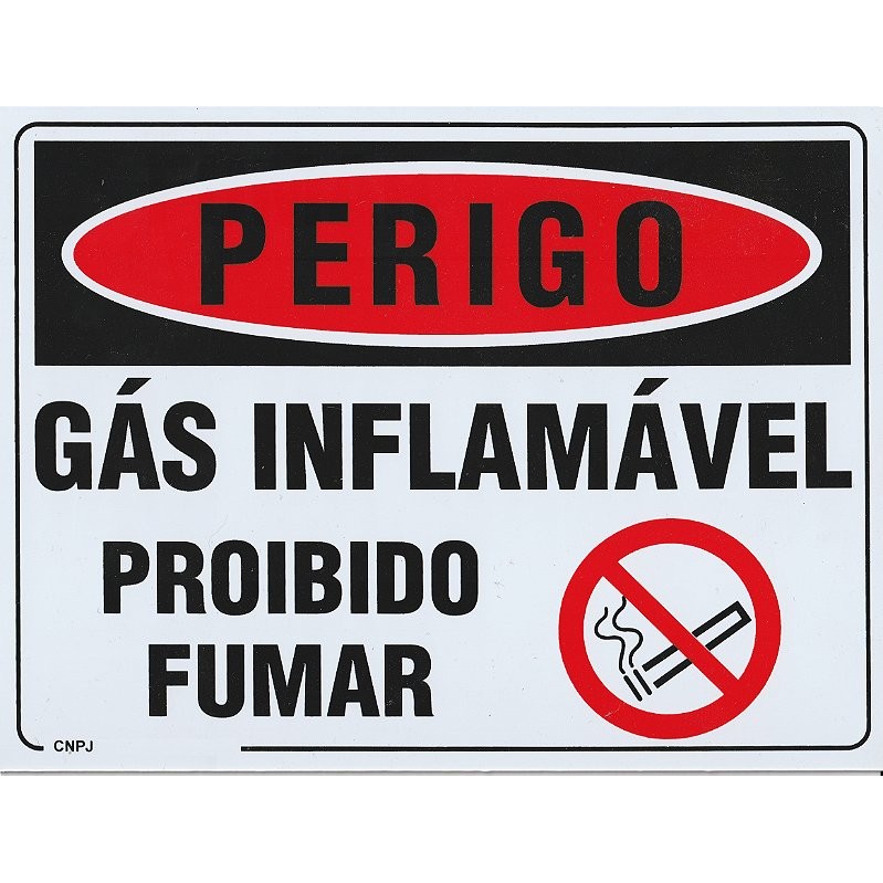 Placa de Sinalização de Emergência - Perigo Gás Inflamável em Oferta na Shopee