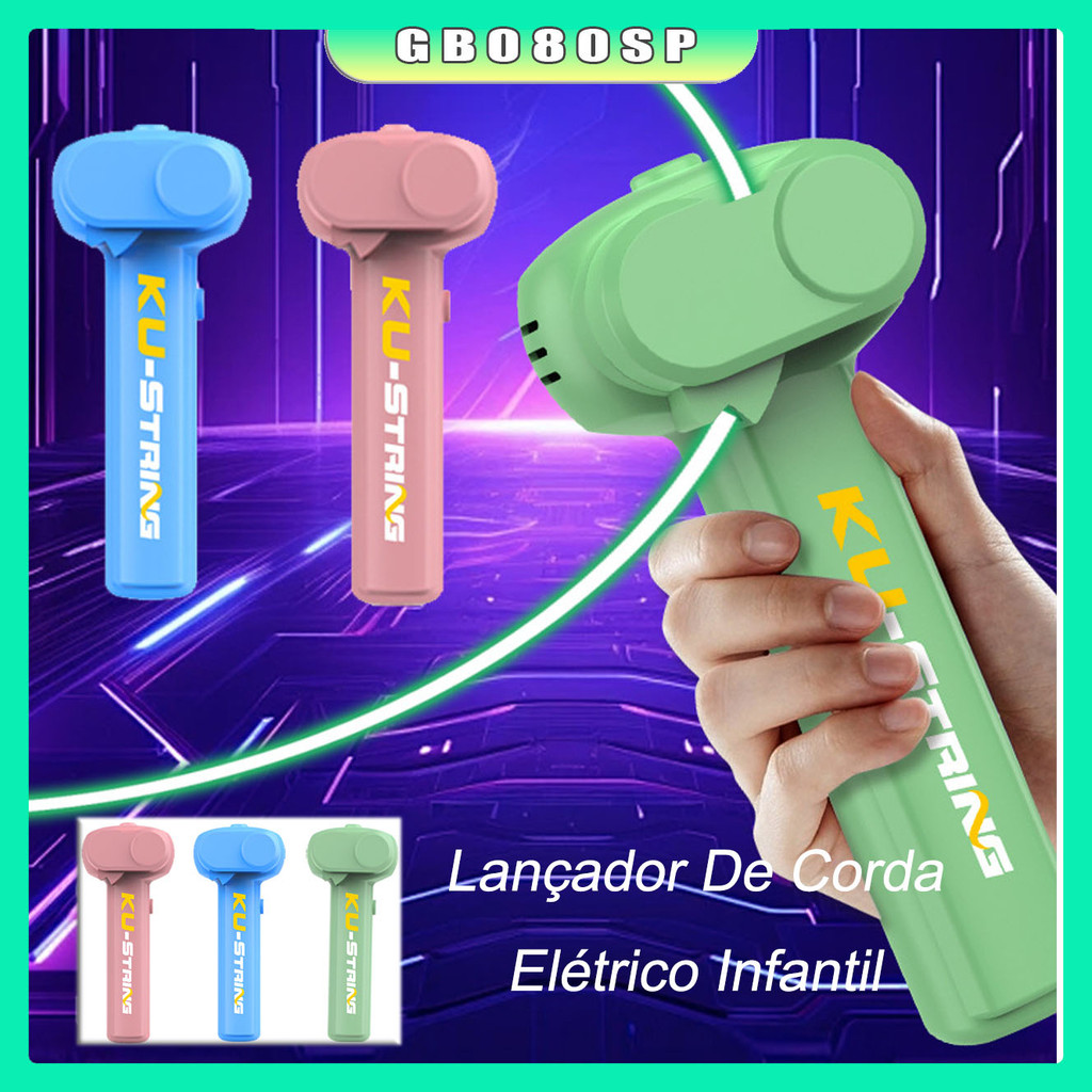 Lançador De Corda Elétrico Infantil Brinquedo Criativo Criativo Elétrico Para Descomprimir Cordas Brilhantes em Oferta na Shopee