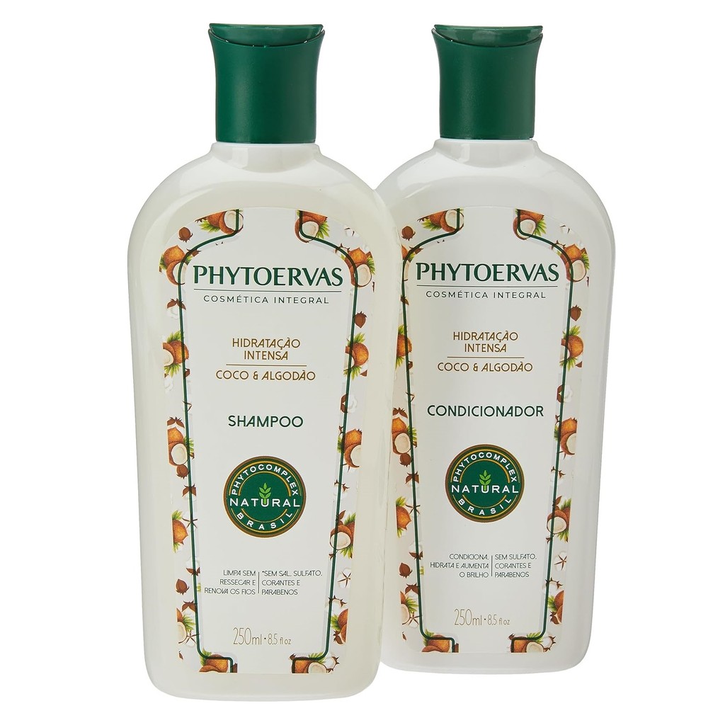 KIT PHYTOERVAS HIDRATAÇÃO INTENSA COCO E ALGODÃO SH + COND 250ML