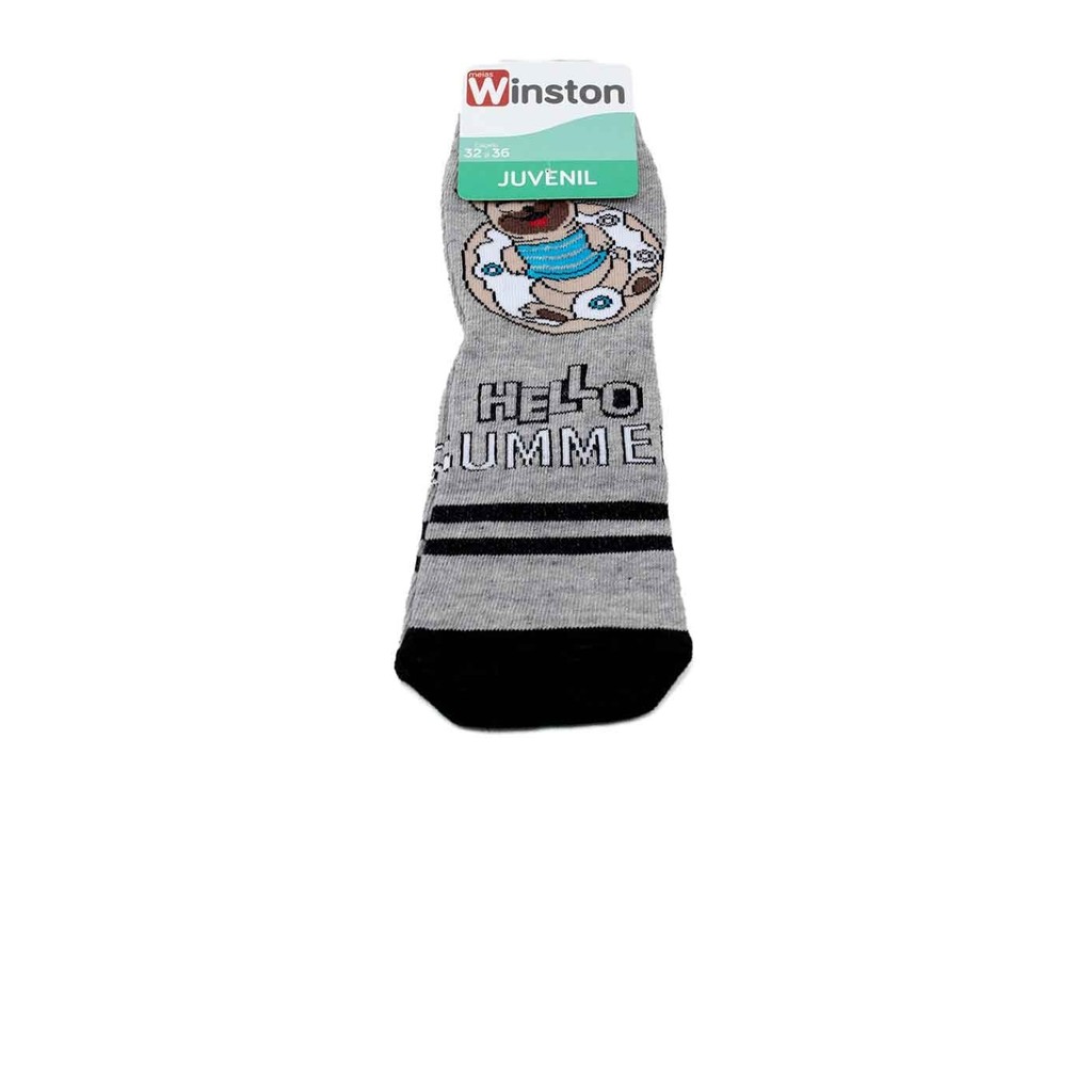 Meia Infantil Winston Dog Summer 0400036-007 Cinza/Preto em Oferta na Shopee