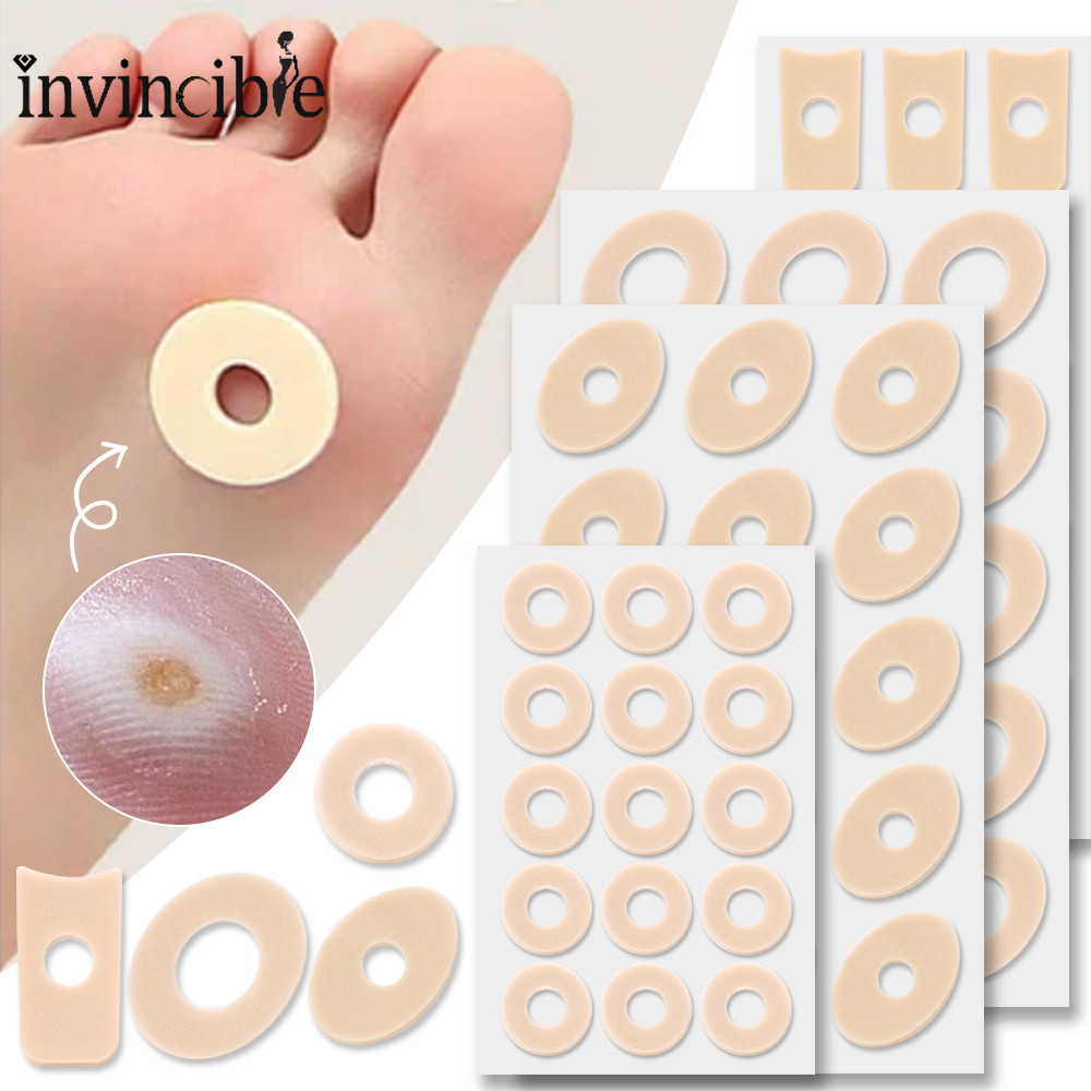 5 Folhas De Almofadas Protetoras De Joanete De Milho-Círculo De Cor De Pele Oval Em Forma De U Esponja De Látex De Calos