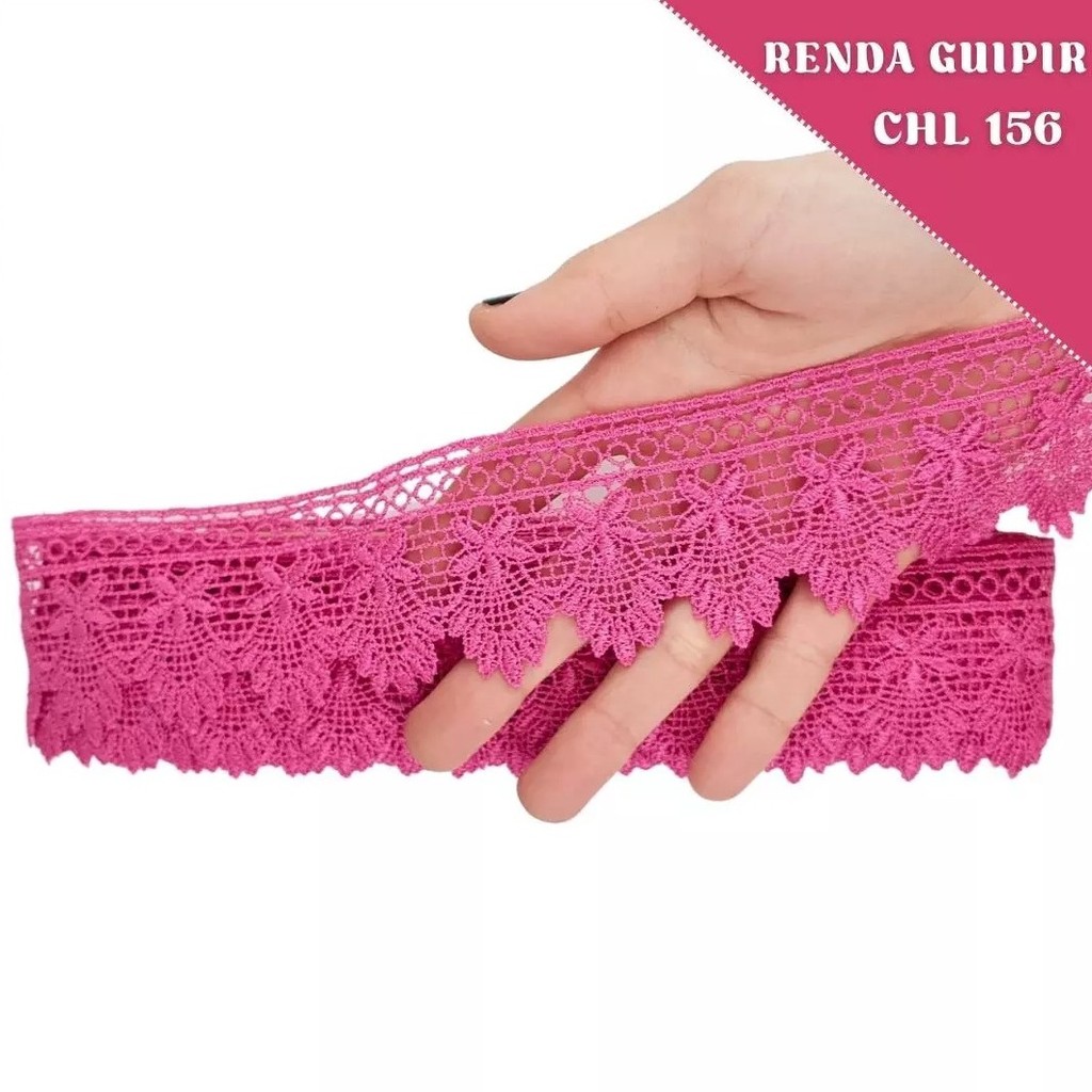 Renda Guipir CHL-156 5.0 Cm -  Rolo C/13.7 Metros Cor:Pink