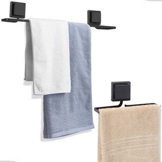 Kit Acessórios Banheiro Porta Toalha Rosto Banho Sem Furo Dupla Face 3M Preto Arthi em Oferta na Shopee