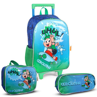 Kit Mochila de Rodinhas Lancheira Estojo Turma da Mônica em Oferta na Shopee
