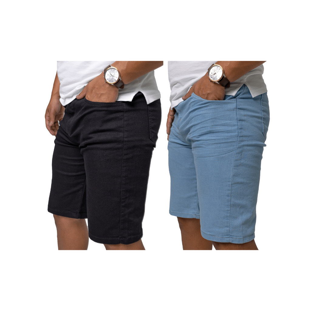 KIT 2 Bermudas Masculinas Jeans Shorts Masculino Casual Moda Sarja Presente Direto da Fabrica Dia dos Namorados