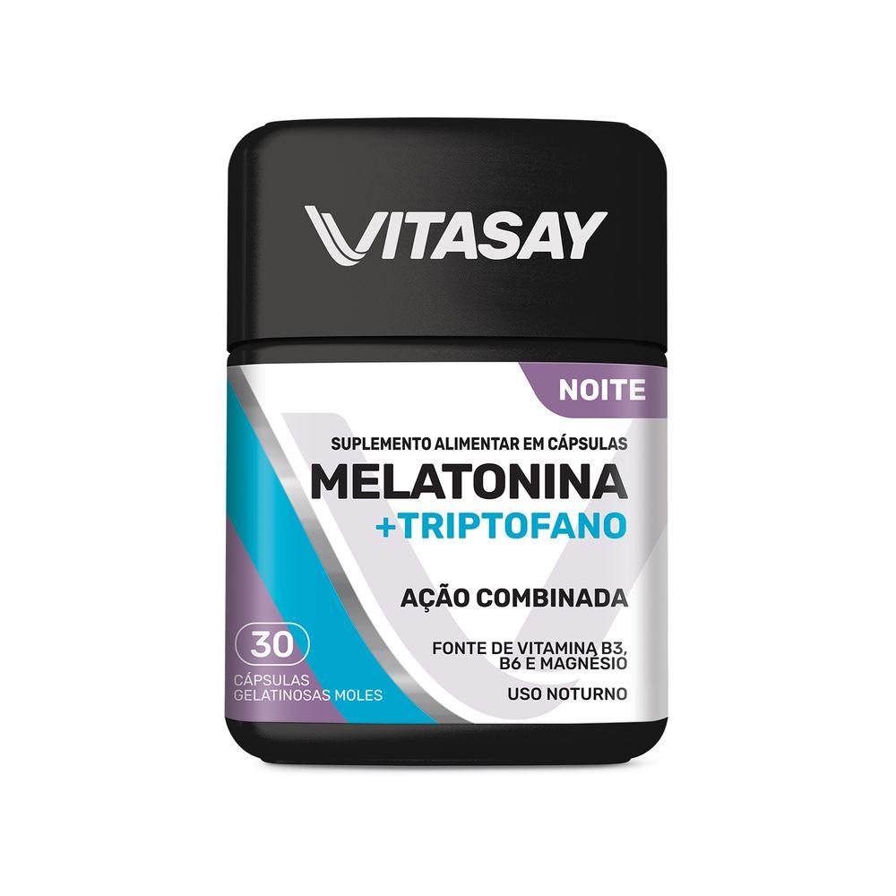 Suplemento Alimentar Vitasay Melatonina + Triptofano 30 Cáps em Oferta na Shopee