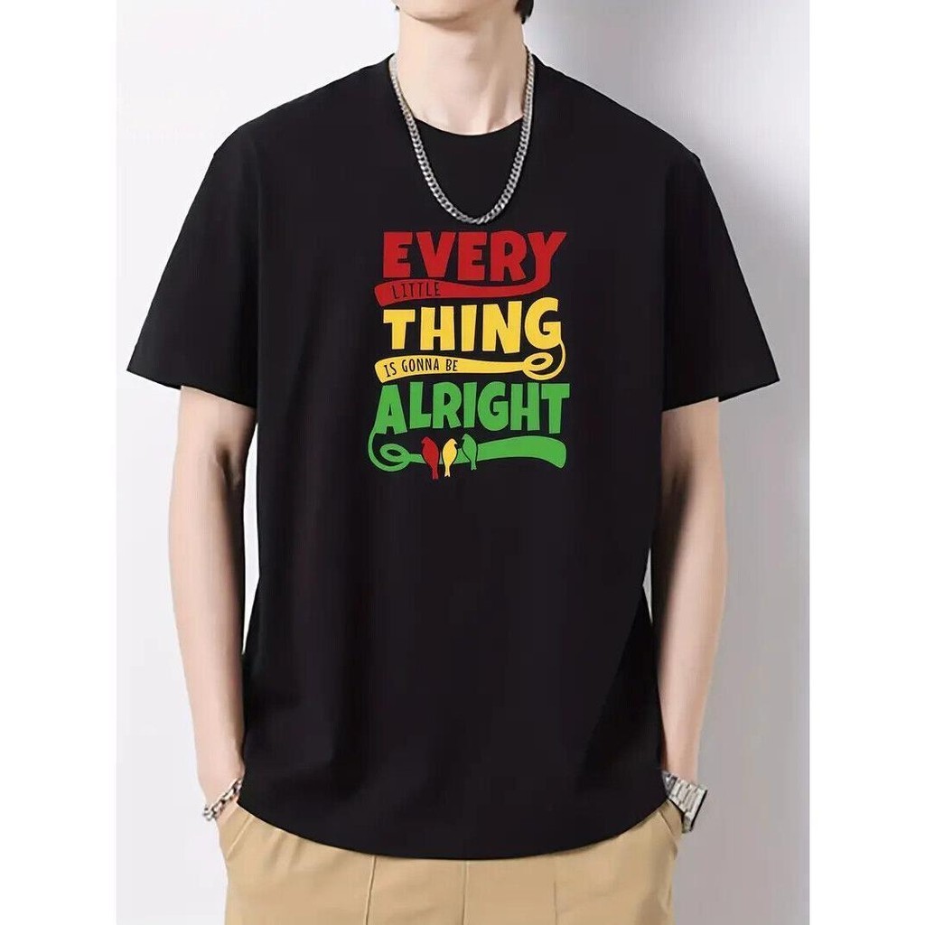 Camiseta De Manga Curta Bob Marley Jamaicano Reggae Inspired Letter Impresso Legend : Superstar Te Mesmo Estilo tops Cas