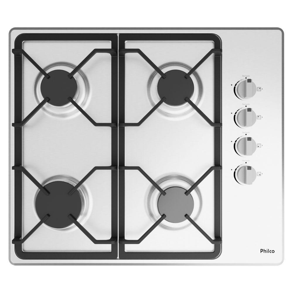 Cooktop 4 Bocas Philco Automático PCT04I Mesa de Inox - Alumínio em Oferta na Shopee