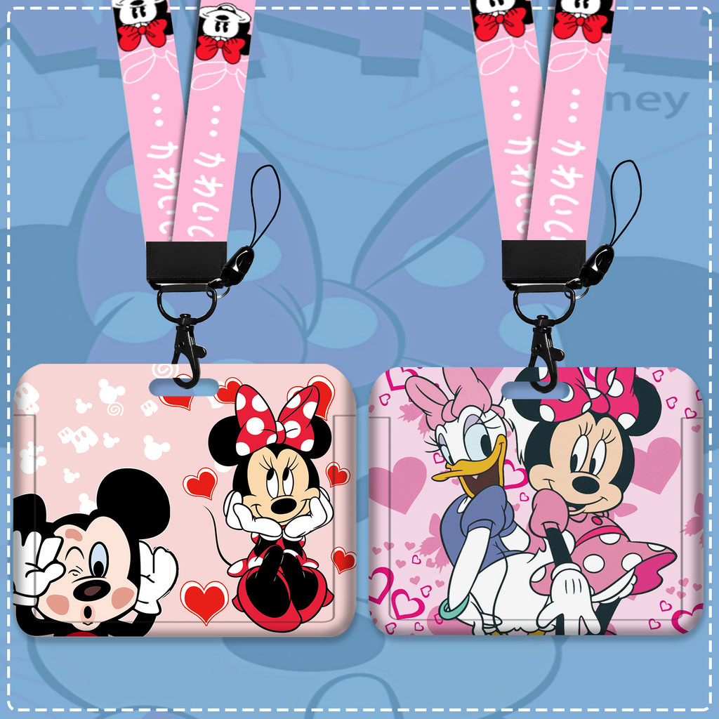 Volta às Aulas Porta-cartões Minnie em ABS com Cordão Protetor de Crachá de Acesso Capa para Cartões em Oferta na Shopee