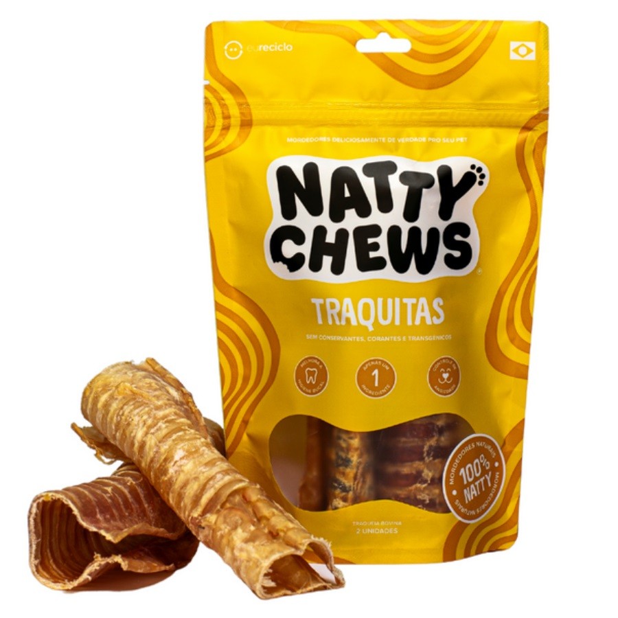 MORDEDOR PET NATURAL PET CÃES Cannelloni Natty Chews  2 Un Traqueia Bovina