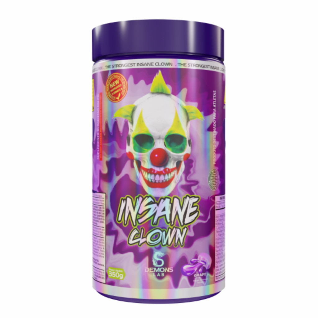 Pré-Treino Insane Clown 350g Sabor Uva Suplemento em Pó Demons lab