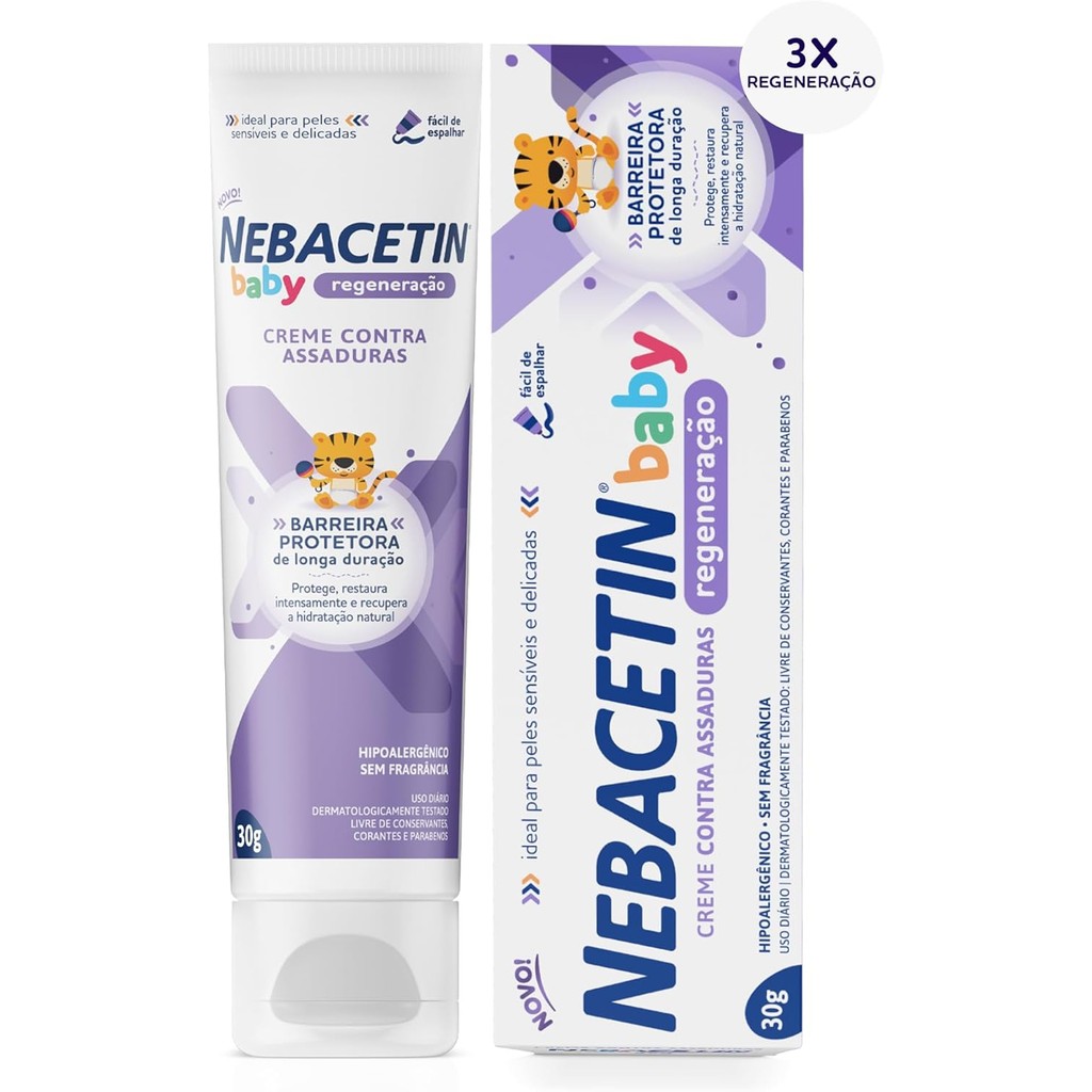 Creme para Assaduras Nebacetin Baby Regeneração 30g