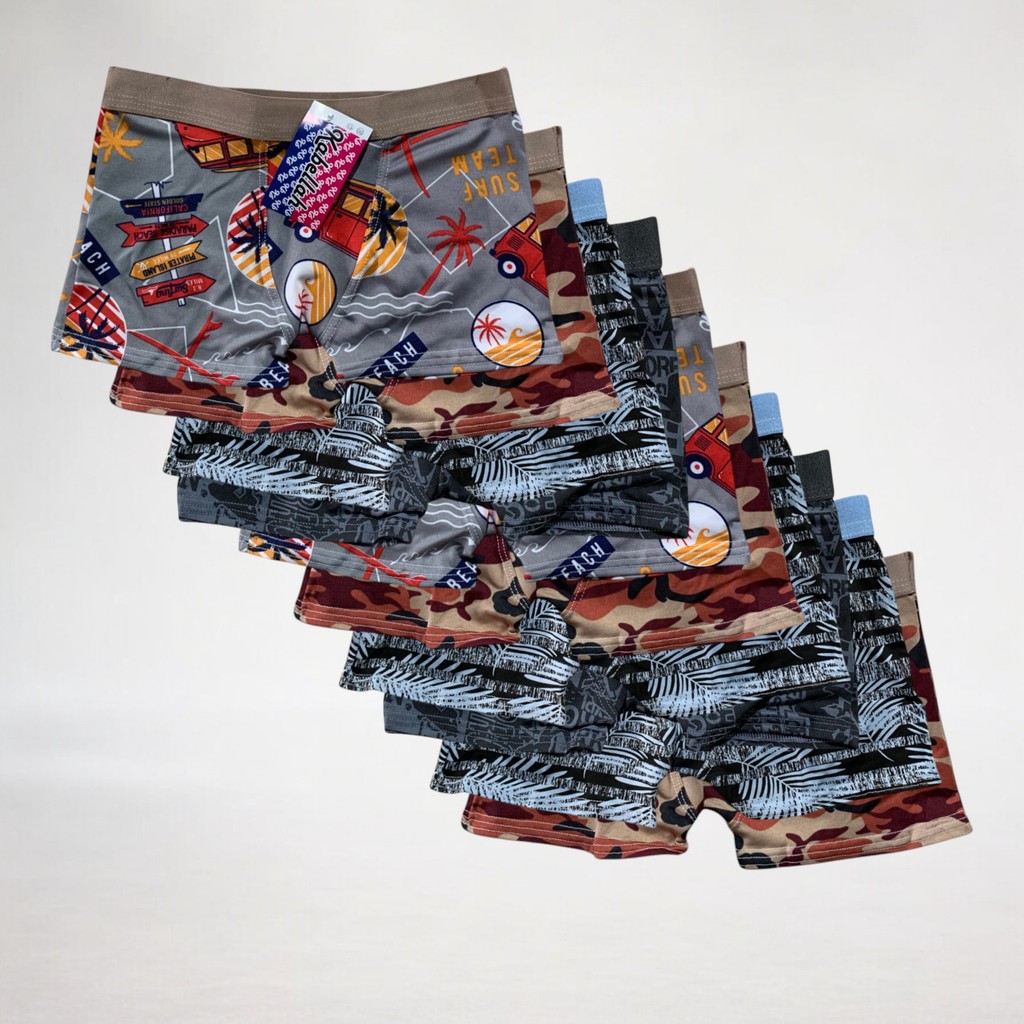 Kit 13 Cueca Boxer Infantil Estampada Com Elástico Bordado Forro 100% Algodão Box Masculina