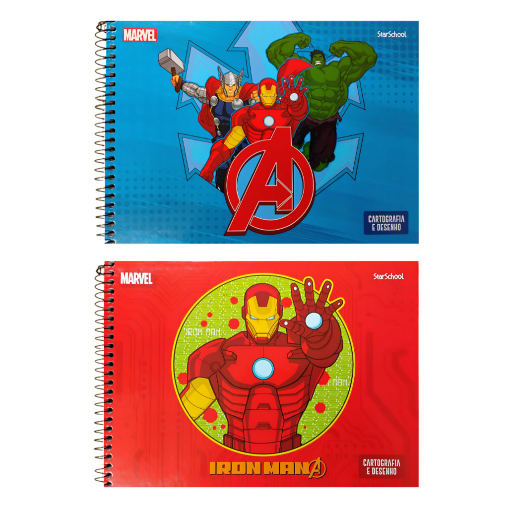 Caderno de Cartografia e Desenho 80 Fls Marvel Avengers - Jandaia