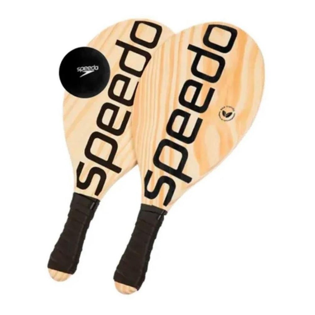 Kit Frescobol Speedo 2 Raquetes E 1 Bolinha Unissex Preto