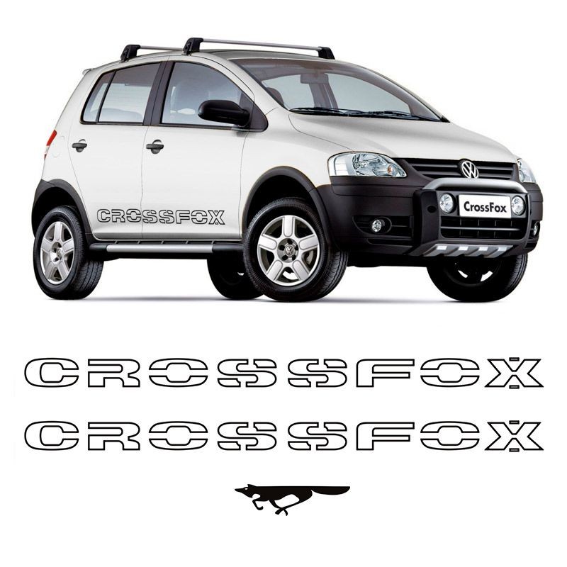 Kit Faixas Crossfox 2006 07 Adesivo Lateral Preto Volkswagen em Oferta na Shopee