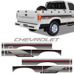 Kit Faixa D20 Deluxe 1995 1996 Lateral Traseira Chevrolet Cs