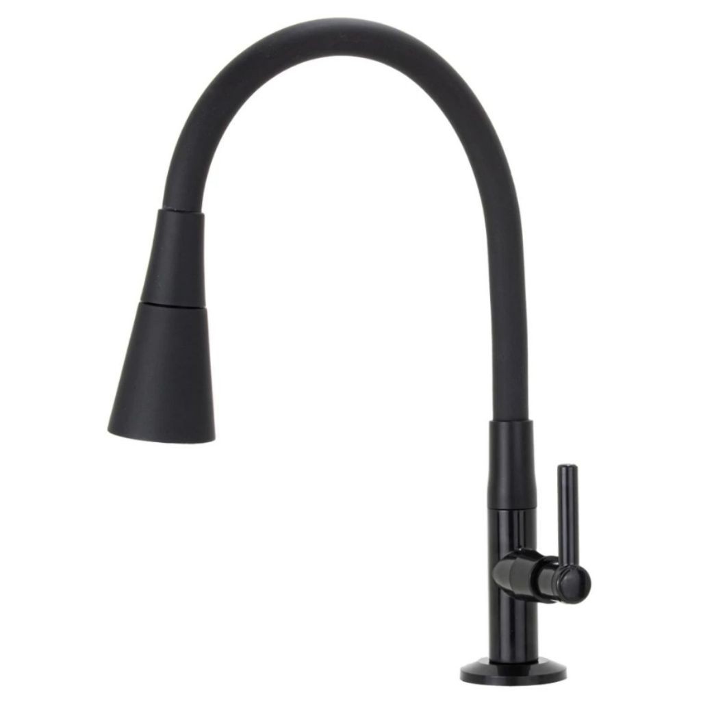 Torneira Gourmet para Cozinha Bancada Parede Preta Flexivel Chuveirinho