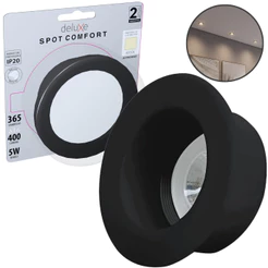 Spot de Led Comfort 4000k Branco Neutro 5w Recuado Redondo Embutir 110v/220v Bivolt Preto Cód: 908840087 Deluxe