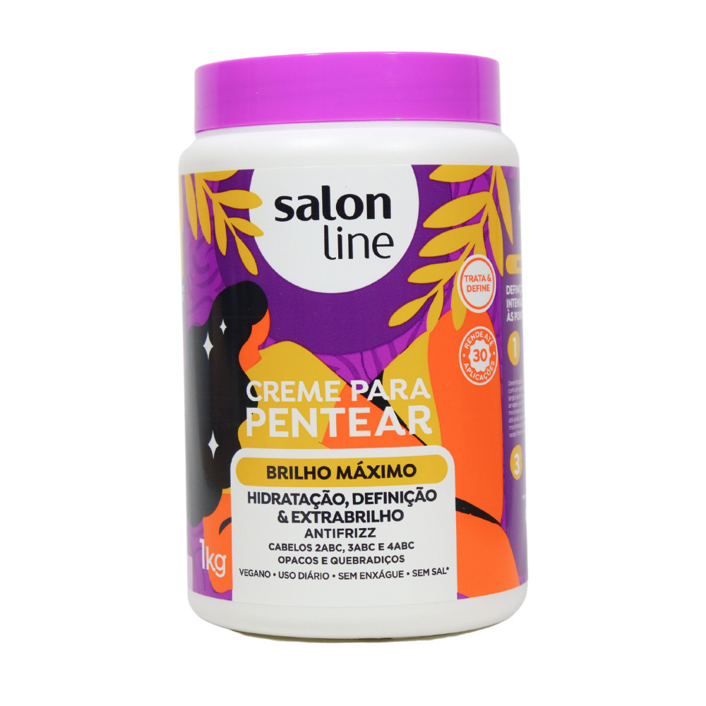 Creme Para Pentear Cabelo Brilho Máximo Salon Line 1kg em Oferta na Shopee
